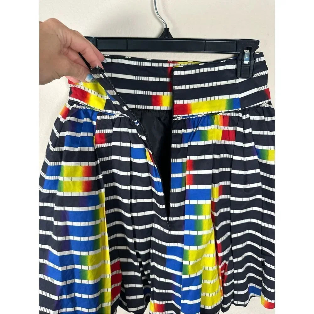 Kate Spade Saturday striped bubble skirt multi color funky fun bright sz 8